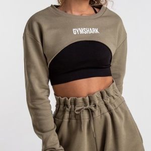 Gymshark super cropped khaki sweater top!